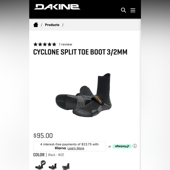 DAKINE CYCLONE ZIP FREE FULL WETSUIT
3/2MM-M & CYCLONE SPLIT TOE BOOT 3/2MM-11 - Picture 2 of 14